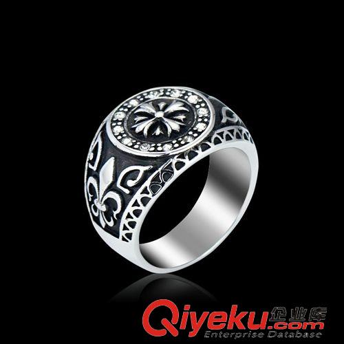 精鋼戒指 韓版男士戒指 韓國鈦鋼飾品個性權(quán)志龍食指指環(huán) 十字架搖滾單身潮原始圖片3