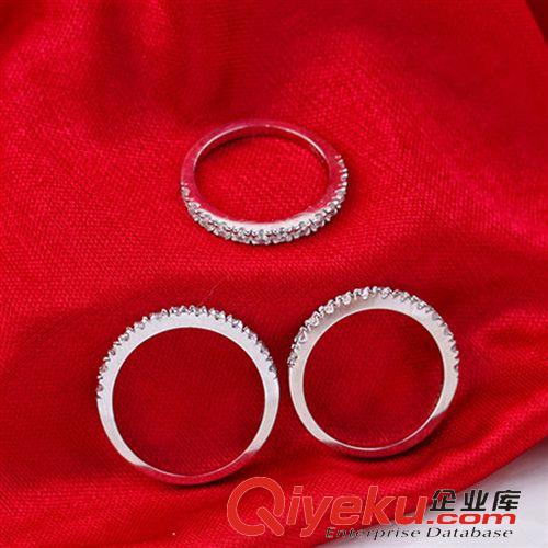 戒指區(qū) 熱銷百搭半圈全圈高碳仿真鉆戒 玫瑰金直排滿鉆戒指 飾品淘寶加盟原始圖片3