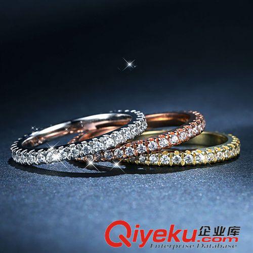 戒指區 爆款歐美高碳鉆仿真鉆戒 滿圍鉆手飾 925純銀女款戒指 代理加盟