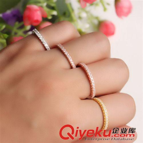 戒指區(qū) 批發(fā)925純銀滿鉆戒指 歐美風(fēng)滿圍直排鉆鍍鉑金主鉆副戒 加盟代理原始圖片3