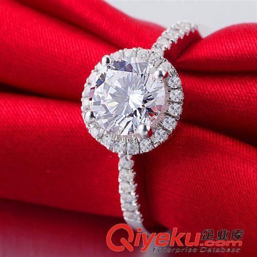 戒指區 淘寶爆款高碳鉆仿真鉆戒 s925純銀經典六爪歐美飾品女戒廠家批發
