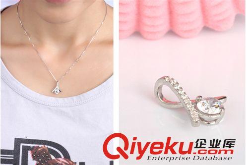 項鏈區 s925純銀鉆石項鏈 人字拖韓版女短款鎖骨鏈 歐美項飾純銀飾品批發原始圖片3