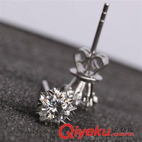 耳釘區 新年好禮品 zp仿真鉆石耳釘 純銀鍍鉑金雪花耳釘飾品 代理加盟原始圖片3