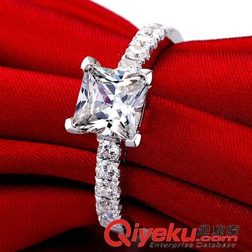 gf鉆飾品區 925純銀戒指訂制 微鑲歐美飾品 批發仿真鉆52分高碳鉆石戒指