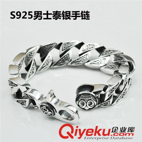 12月新品 S925純銀男士手鏈 寬厚重 霸氣 泰銀手鏈 復古飾品歐美款大手鏈男