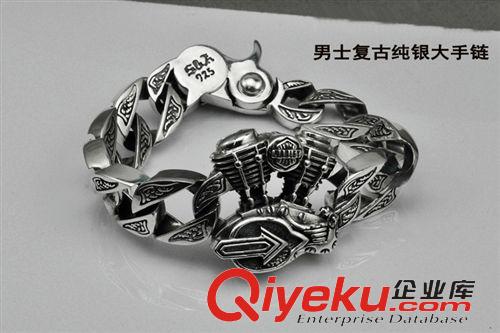 12月新品 S925純銀男士手鏈 寬厚重 霸氣 泰銀手鏈 復古飾品歐美款大手鏈男