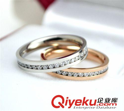 12月新款 新款情人節(jié)禮品閃鉆鑲鉆鈦鋼鍍18K玫瑰金滿鉆戒指女指環(huán)尾戒指原始圖片2