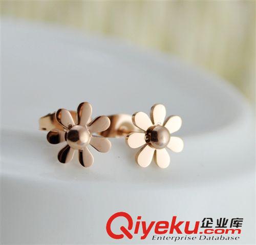 鈦鋼玫瑰金耳環  工廠價銷售 半圓螺釘耳環玫瑰金鈦鋼鍍K18 耳釘 玫瑰金耳釘