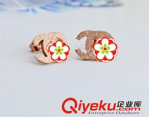 鈦鋼玫瑰金耳環  磨砂玫瑰金耳環玫瑰金鈦鋼鍍 18K 耳釘 玫瑰金