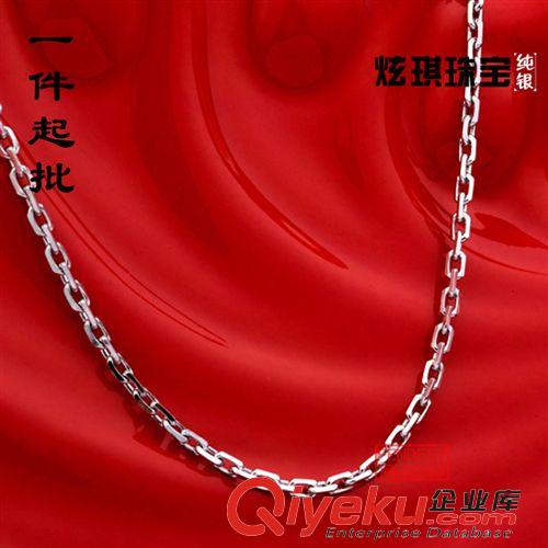 男士專區(qū) 925純銀 情侶項鏈 韓版時尚百搭十字鏈 短款女士項鏈 銀首飾批發(fā)