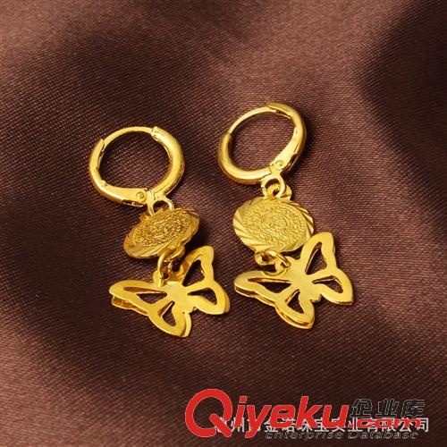 12月新款 24K鍍金首飾 24K鍍金耳墜 久不掉色 展銷會金店同款 創業地攤貨源
