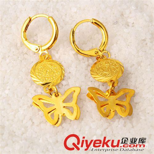 12月新款 24K鍍金首飾 24K鍍金耳墜 久不掉色 展銷會熱銷貨源 千足金 飾品原始圖片2