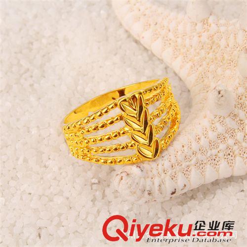 11月新款 24K鍍金首飾 24K鍍金戒指 久不褪色 仿真金地攤飾品 韓版女士時尚