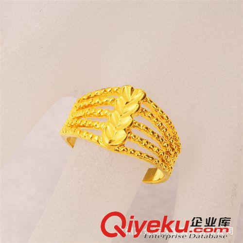 11月新款 24K鍍金首飾 24K鍍金戒指 久不褪色 仿真金地?cái)傦椘?歐美女士時(shí)尚原始圖片3
