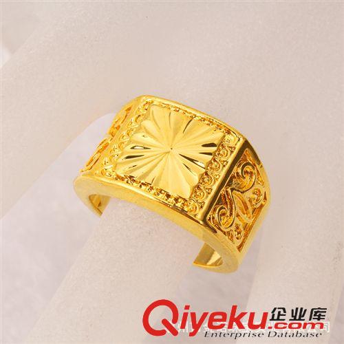 11月新款 24K鍍金首飾 24K鍍金戒指 久不褪色 仿真金地?cái)傦椘?男士時(shí)尚新款原始圖片3