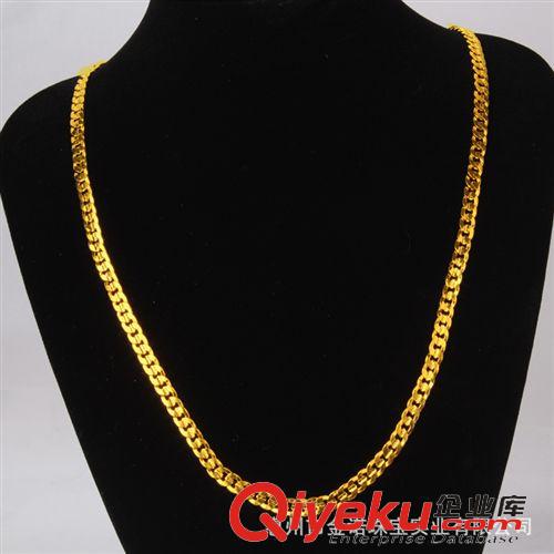24K鍍金項鏈 24K鍍金首飾 24K鍍金項鏈 持久不褪色 千足金 砂金飾品 時尚大氣原始圖片2