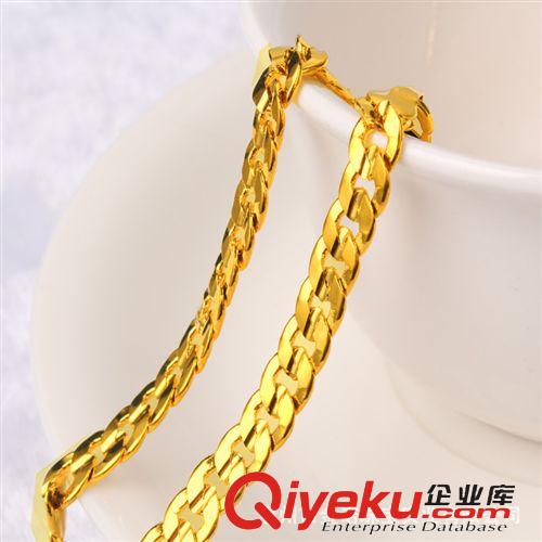 24K鍍金項鏈 24K鍍金首飾 24K鍍金項鏈 持久不褪色 千足金 砂金飾品 時尚大氣原始圖片3