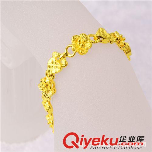 24K鍍金手鏈 24K鍍金首飾 24K鍍金手鏈 久不退色 仿黃金飾品 女士新款手鏈批發