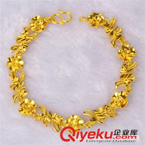 24K鍍金手鏈 24K鍍金首飾 千足金手鏈 展銷會熱銷黃銅鍍金 仿真金創(chuàng)業(yè)地?cái)傌浽丛紙D片3