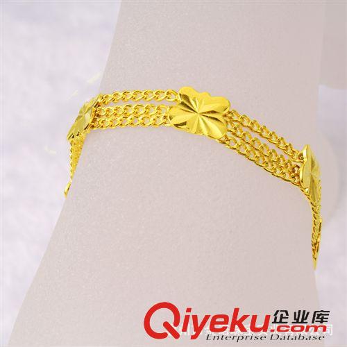 24K鍍金手鏈 24K鍍金首飾 24K鍍金手鏈 久不退色 gd飾品 歐美女士手鏈批發(fā)原始圖片2
