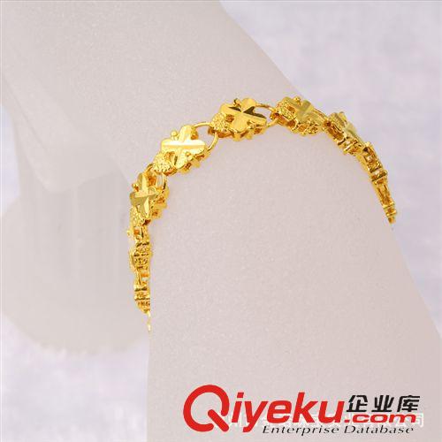 24K鍍金手鏈 24K鍍金首飾 24K鍍金手鏈 久不退色 仿黃金飾品 歐美女士手鏈批發(fā)