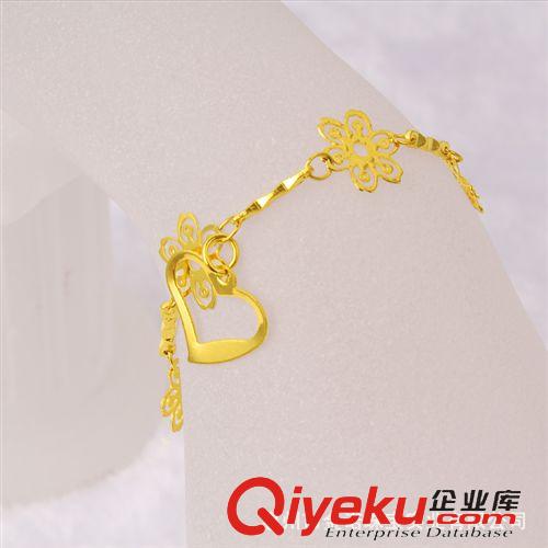 24K鍍金手鏈 24K鍍金首飾 24K鍍金手鏈 久不退色 仿黃金飾品 歐美女士手鏈批發(fā)