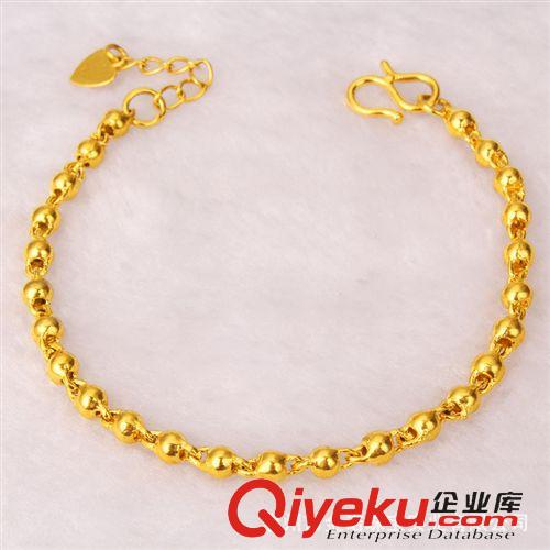 24K鍍金手鏈 24K鍍金首飾 千足金手鏈 久不掉色 展銷會熱銷黃銅仿黃金地?cái)傌浽丛紙D片2