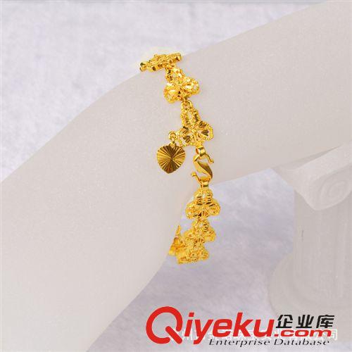 24K鍍金手鏈 24K鍍金首飾 千足金手鏈 久不掉色 黃銅鍍金 仿真飾品 廠家直銷