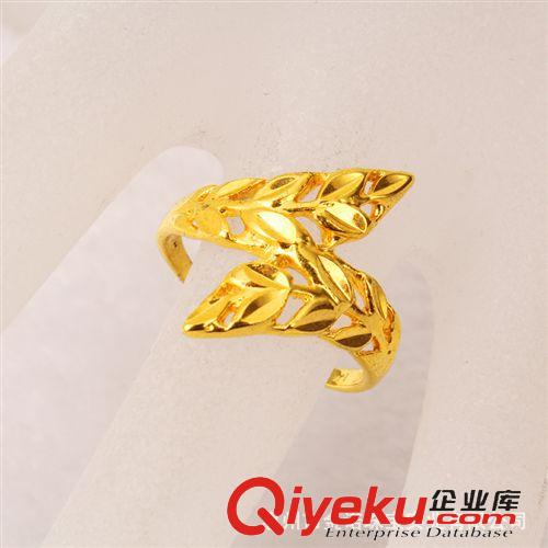 24K鍍金戒指 24K鍍金首飾 24K鍍金戒指 久不褪色 仿真金地?cái)傦椘?韓版女士時(shí)尚原始圖片2