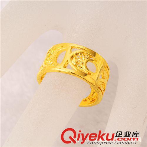 24K鍍金戒指 24K鍍金首飾 24K鍍金戒指 持久不褪色 沙金飾品 歐美時(shí)尚新款指環(huán)原始圖片3
