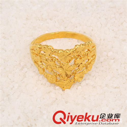 24K鍍金戒指 24K鍍金首飾 24K鍍金戒指 久不褪色 仿真金地?cái)傦椘穏d時(shí)尚指環(huán)