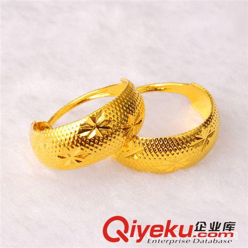 24K鍍金耳飾 24K鍍金首飾 24K鍍金耳環(huán) 久不掉色 真空電鍍 地?cái)傌浽?仿金飾品原始圖片2