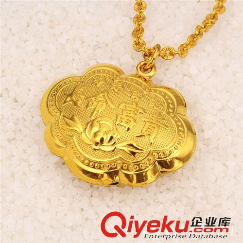 24K鍍金吊墜 24K鍍金首飾 24K鍍金吊墜 久不褪色 長命富貴 潮流時尚 兒童飾品
