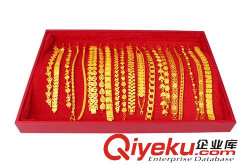 展示盒 金諾珠寶首飾托盤 24K鍍金首飾  批發(fā)鍍金飾品  大紅色展示盒g(shù)d
