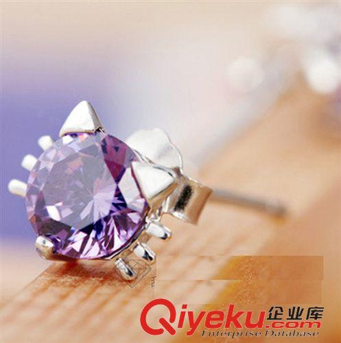 S925純銀 — 耳飾 情人節(jié)禮物 925純銀貓耳釘 女 時尚韓版耳飾 防過敏可愛純銀品原始圖片3