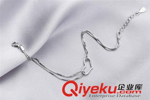 S925純銀 — 腕飾 情人節(jié)禮物S925純銀心扉手鏈多層 女款韓版時尚銀首飾品批發(fā)原始圖片3