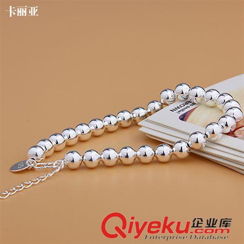 手鐲 經典千足銀手鏈批發 時尚韓版鑲水晶女式手鏈 心相印手飾 熱銷