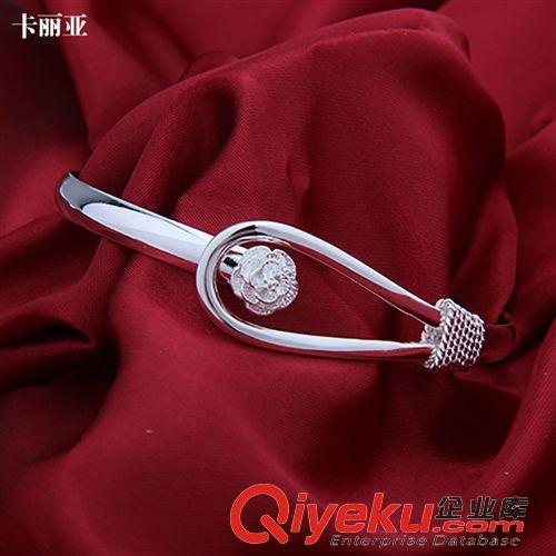 手鐲 新款卡麗亞飾品 時尚韓版千足銀手鐲 明星同款手鐲花朵手鐲手環