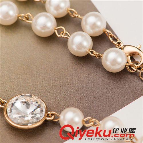 促銷清倉 韓國珍珠毛衣鏈 時尚飾品 水晶長項鏈 韓版首飾小額混批廠家低價原始圖片3
