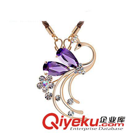 毛衣鏈 韓國外貿 新款水晶孔雀毛衣鏈批發廠家直銷胸針鑲鉆孔雀公主兩用原始圖片2