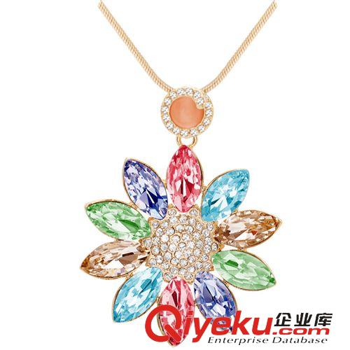 毛衣鏈 韓國新款時尚gd毛衣鏈飾品水晶毛衣鏈批發  超長保色-花之戀原始圖片2