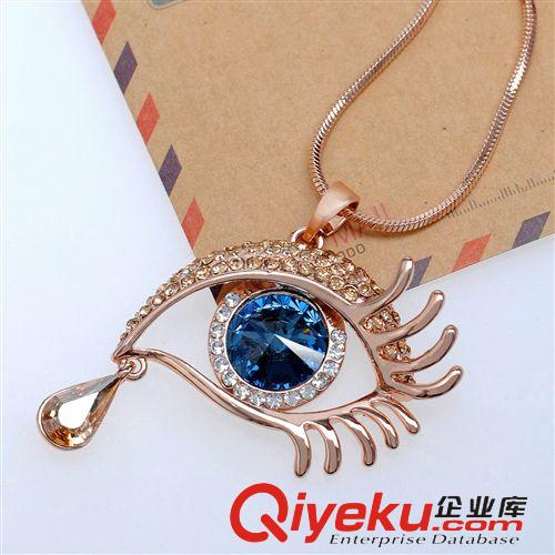 毛衣鏈 新款毛衣鏈水晶元素毛衣鏈玫瑰花開保色飾品水晶毛衣鏈