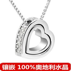 項鏈 奧地利時尚水晶項鏈 gd復(fù)古歐美永恒愛戀 義烏飾品 情侶項鏈