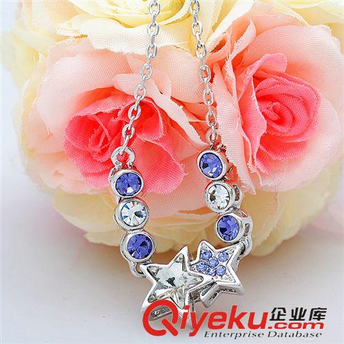 項鏈 韓國飾品時尚流行吊墜女式項鏈zp水晶水晶項飾批發義烏小飾品