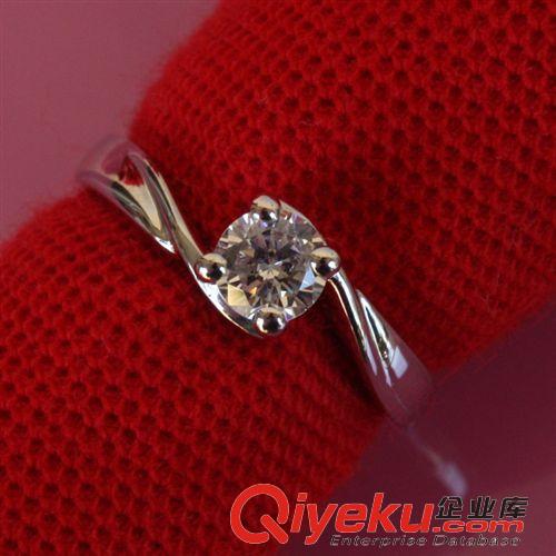 戒指 純銀鍍金SONAgf真鉆戒錯臂四爪戒指女士結(jié)婚戒指定制莫桑石鉑金