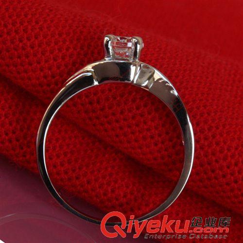 戒指 純銀鍍金SONAgf真鉆戒錯臂四爪戒指女士結(jié)婚戒指定制莫桑石鉑金