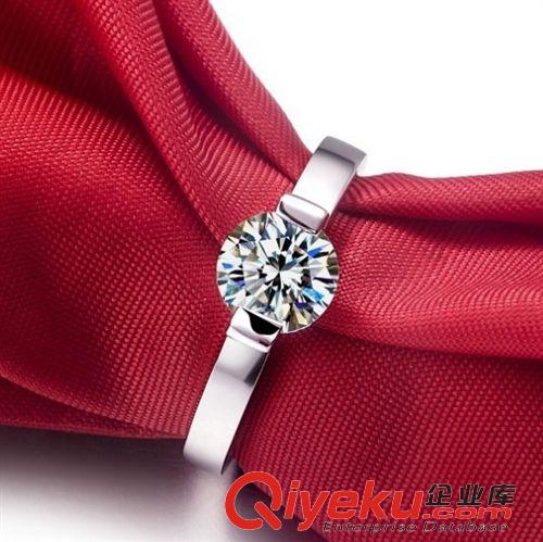 戒指 純銀鍍金SONAgf真鉆戒錯臂四爪戒指女士結婚戒指定制莫桑石鉑金