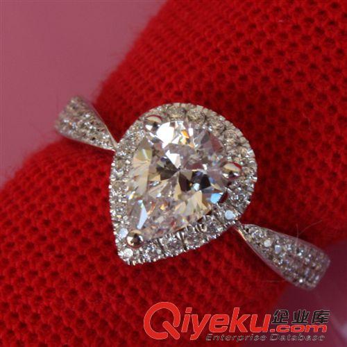 戒指 純銀鍍鉑金公主方豪華女戒指SONA仿真鉆戒可定制K金鉑金莫桑石