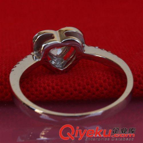 戒指 純銀鍍金SONAgf真鉆戒心型微鑲女戒指結(jié)婚訂婚戒指可訂制純金原始圖片3