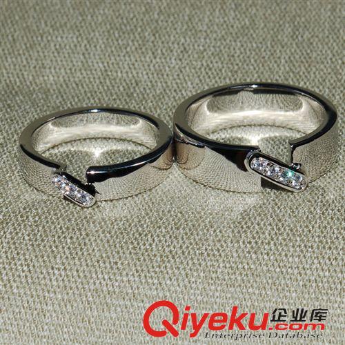 戒指 仿真鉆戒簡(jiǎn)單款對(duì)戒情侶戒指女925純銀創(chuàng)意婚戒子一對(duì)刻字指環(huán)